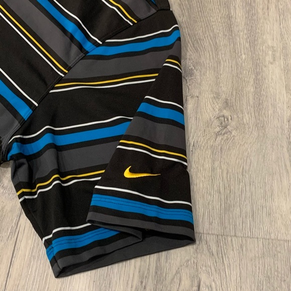 Men’s Nike (NIKE) Black, Blue, & Yellow Golf Shirt - Picture 4 of 6